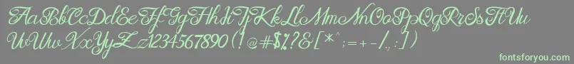 Brittania Modern Calligraphy Demo Font – Green Fonts on Gray Background