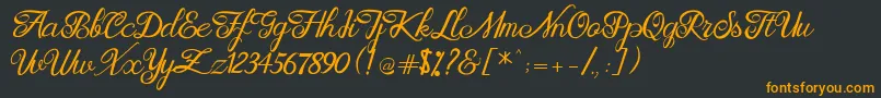 Brittania Modern Calligraphy Demo Font – Orange Fonts on Black Background