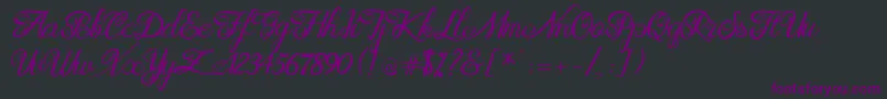 Brittania Modern Calligraphy Demo Font – Purple Fonts on Black Background