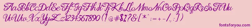 Brittania Modern Calligraphy Demo Font – Purple Fonts on Pink Background