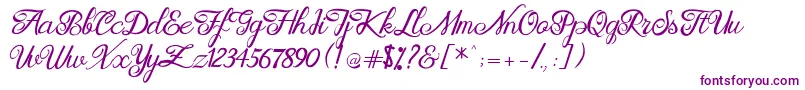 Brittania Modern Calligraphy Demo Font – Purple Fonts on White Background