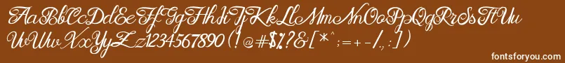 Brittania Modern Calligraphy Demo Font – White Fonts on Brown Background