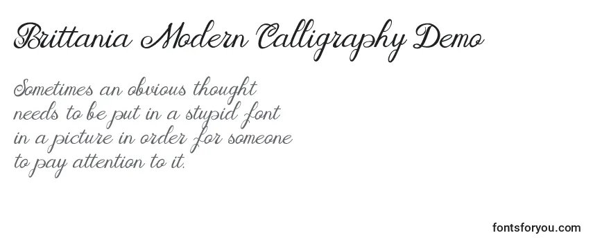 Brittania Modern Calligraphy Demo -fontin tarkastelu