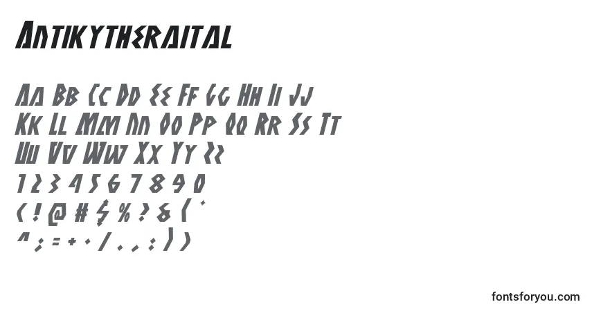Schriftart Antikytheraital – Alphabet, Zahlen, spezielle Symbole