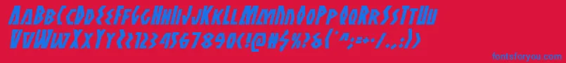 Antikytheraital Font – Blue Fonts on Red Background