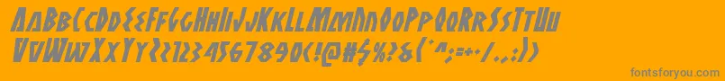 フォントAntikytheraital – オレンジの背景に灰色の文字