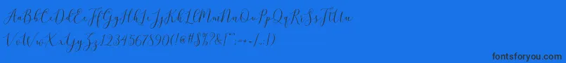 brittania script demo Font – Black Fonts on Blue Background