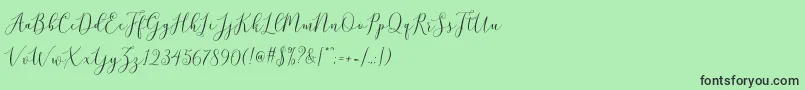 フォントbrittania script demo – 緑の背景に黒い文字