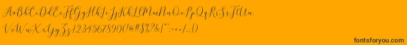 Police brittania script demo – polices noires sur fond orange