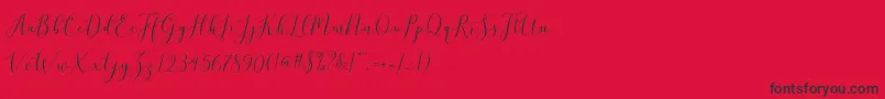 brittania script demo Font – Black Fonts on Red Background