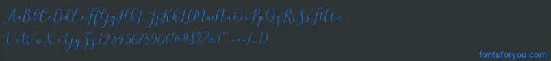 brittania script demo Font – Blue Fonts on Black Background