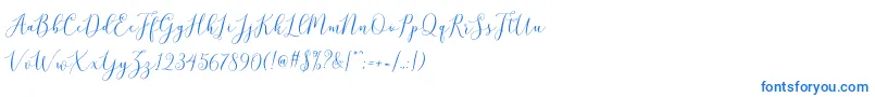 brittania script demo Font – Blue Fonts on White Background