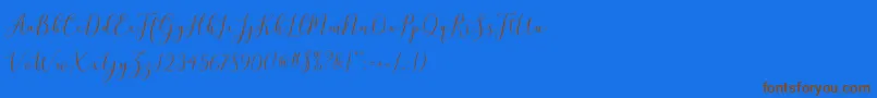 brittania script demo Font – Brown Fonts on Blue Background