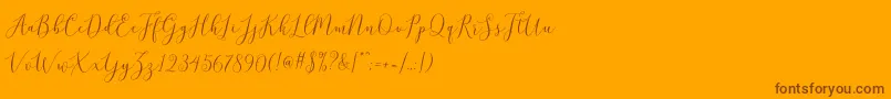 brittania script demo Font – Brown Fonts on Orange Background