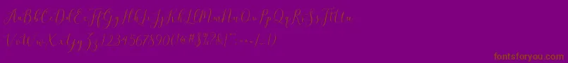 brittania script demo Font – Brown Fonts on Purple Background