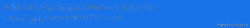 brittania script demo-Schriftart – Graue Schriften auf blauem Hintergrund