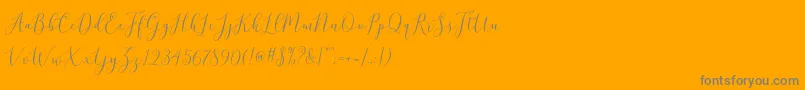 brittania script demo Font – Gray Fonts on Orange Background