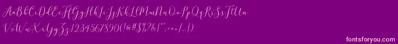 brittania script demo Font – Pink Fonts on Purple Background