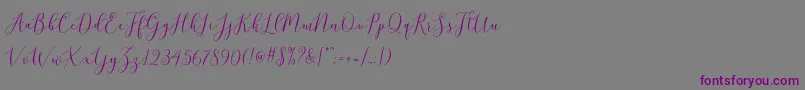 brittania script demo Font – Purple Fonts on Gray Background