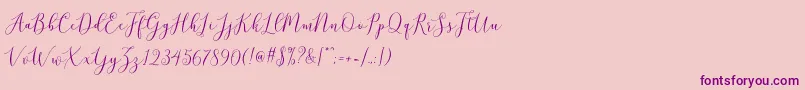 brittania script demo Font – Purple Fonts on Pink Background