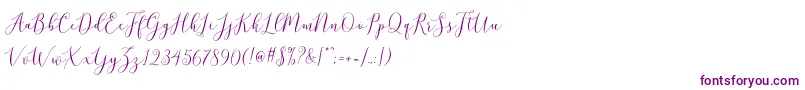 brittania script demo Font – Purple Fonts on White Background