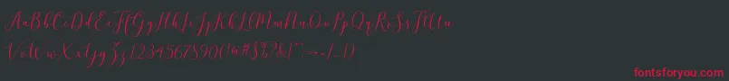 brittania script demo Font – Red Fonts on Black Background