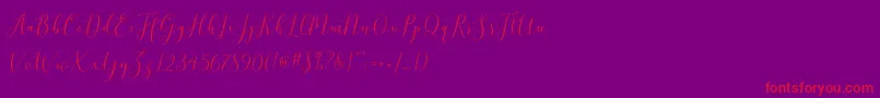 brittania script demo Font – Red Fonts on Purple Background