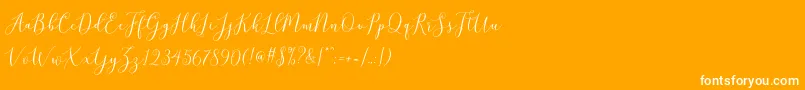 brittania script demo Font – White Fonts on Orange Background