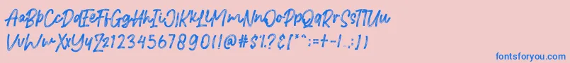 Brittanian Font – Blue Fonts on Pink Background