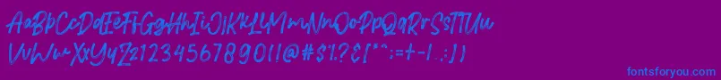 Brittanian Font – Blue Fonts on Purple Background