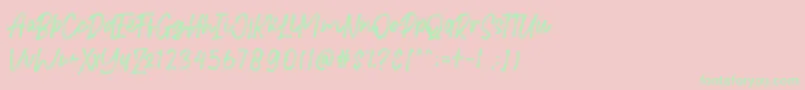 Brittanian Font – Green Fonts on Pink Background