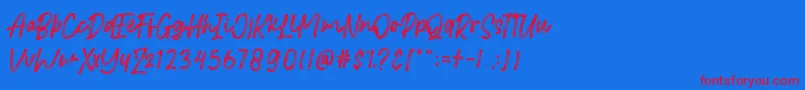 Brittanian Font – Red Fonts on Blue Background