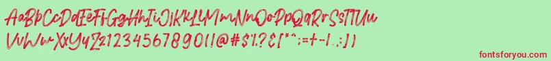 Brittanian Font – Red Fonts on Green Background