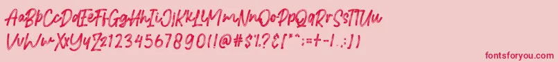 Brittanian Font – Red Fonts on Pink Background