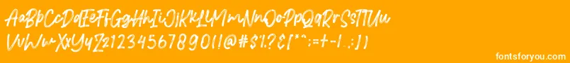 Brittanian Font – White Fonts on Orange Background