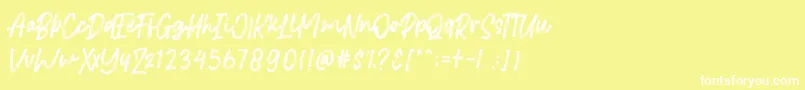 Brittanian Font – White Fonts on Yellow Background
