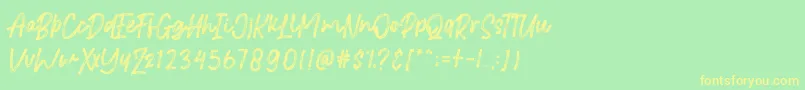 Brittanian Font – Yellow Fonts on Green Background