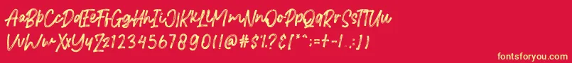 Brittanian Font – Yellow Fonts on Red Background