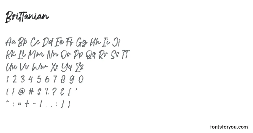 Шрифт Brittanian (122192) – алфавит, цифры, специальные символы
