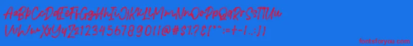 Brittanian Font – Red Fonts on Blue Background