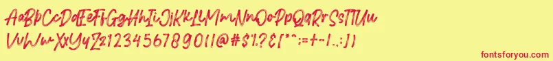 Brittanian Font – Red Fonts on Yellow Background