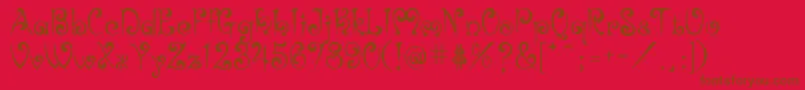 Brittany Font – Brown Fonts on Red Background