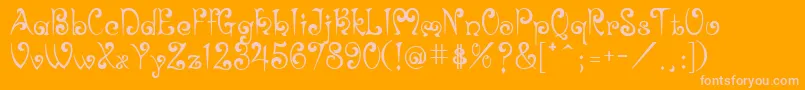 Brittany Font – Pink Fonts on Orange Background