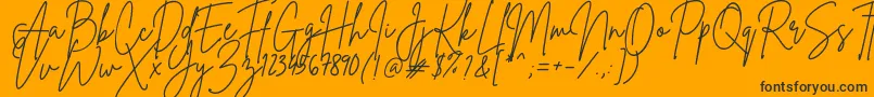 Czcionka BrittanySignature – czarne czcionki na pomarańczowym tle