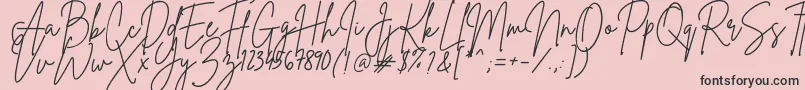 BrittanySignature-Schriftart – Schwarze Schriften auf rosa Hintergrund