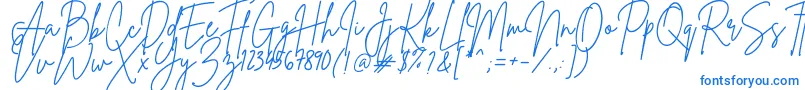 Czcionka BrittanySignature – niebieskie czcionki na białym tle