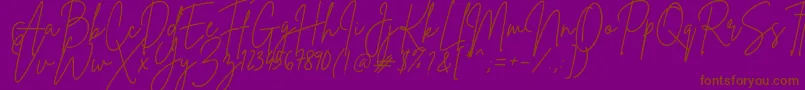 BrittanySignature Font – Brown Fonts on Purple Background