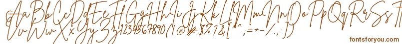 フォントBrittanySignature – 白い背景に茶色のフォント