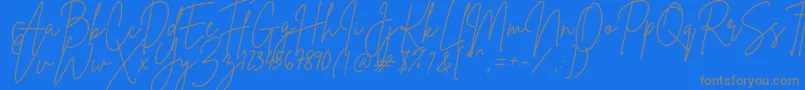 BrittanySignature-Schriftart – Graue Schriften auf blauem Hintergrund