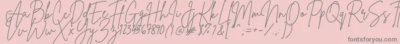 フォントBrittanySignature – ピンクの背景に灰色の文字